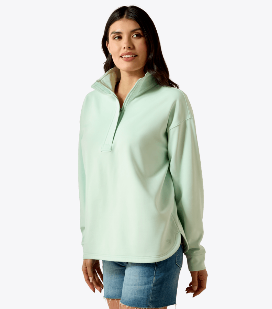 Breeze Logo 1/2 Zip Sweatshirt - Dusty Aqua