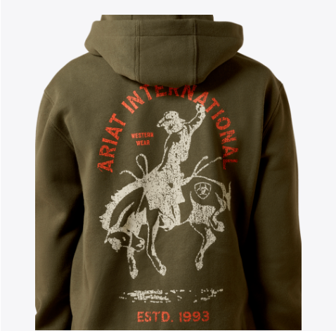 Youth Ariat International Rodeo Hoodie - Grape Leaf - Image 3
