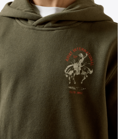 Youth Ariat International Rodeo Hoodie - Grape Leaf - Image 4