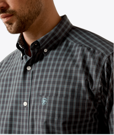 Wrinkle Free Barbary Classic Fit Shirt - Black Small Plaid - Image 3
