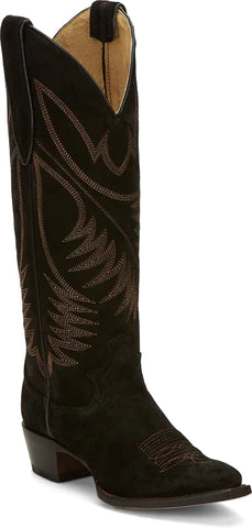 Clara Black Suede 15" Round Toe