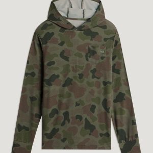 Youth Camo Hoodie - Vintage Camo Oil Green