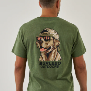 SS Tee - Mallard Camo Dog - Heather Olive