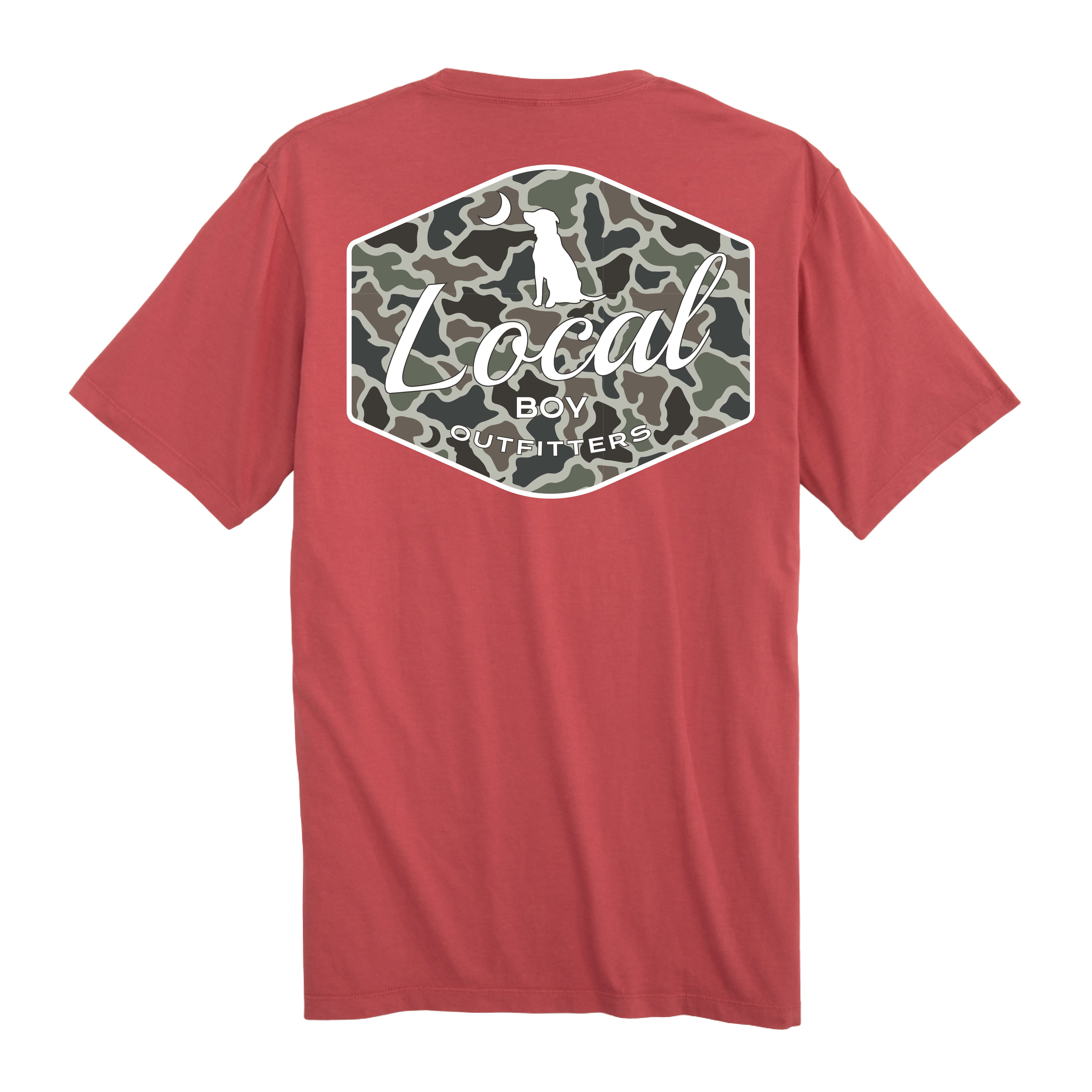Toddler Dog & Moon Camo Badge SS Tee - Brick