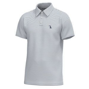 Edisto Polo - Dark Slate & White