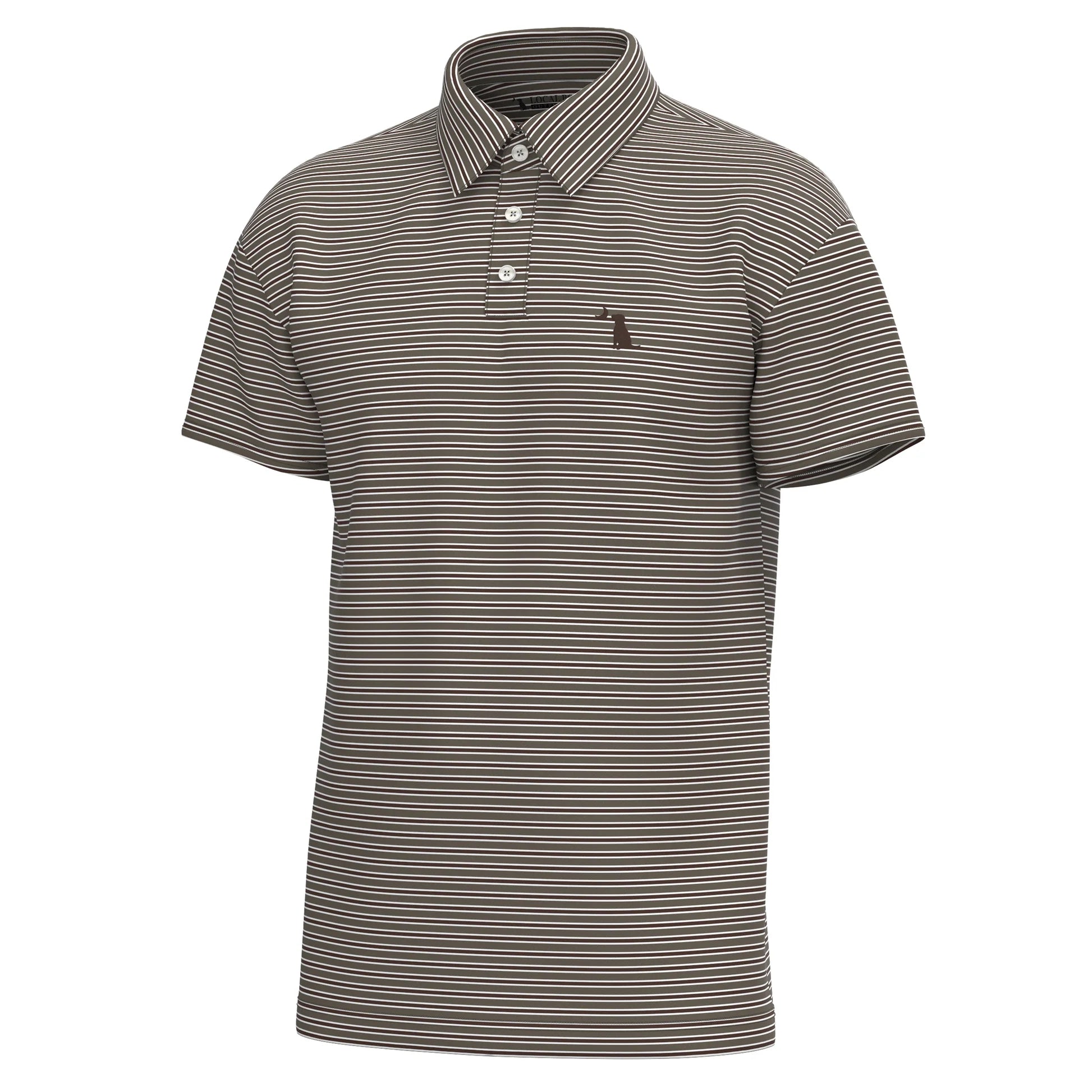 Surfside Polo - Dark Tan, Espresso & White