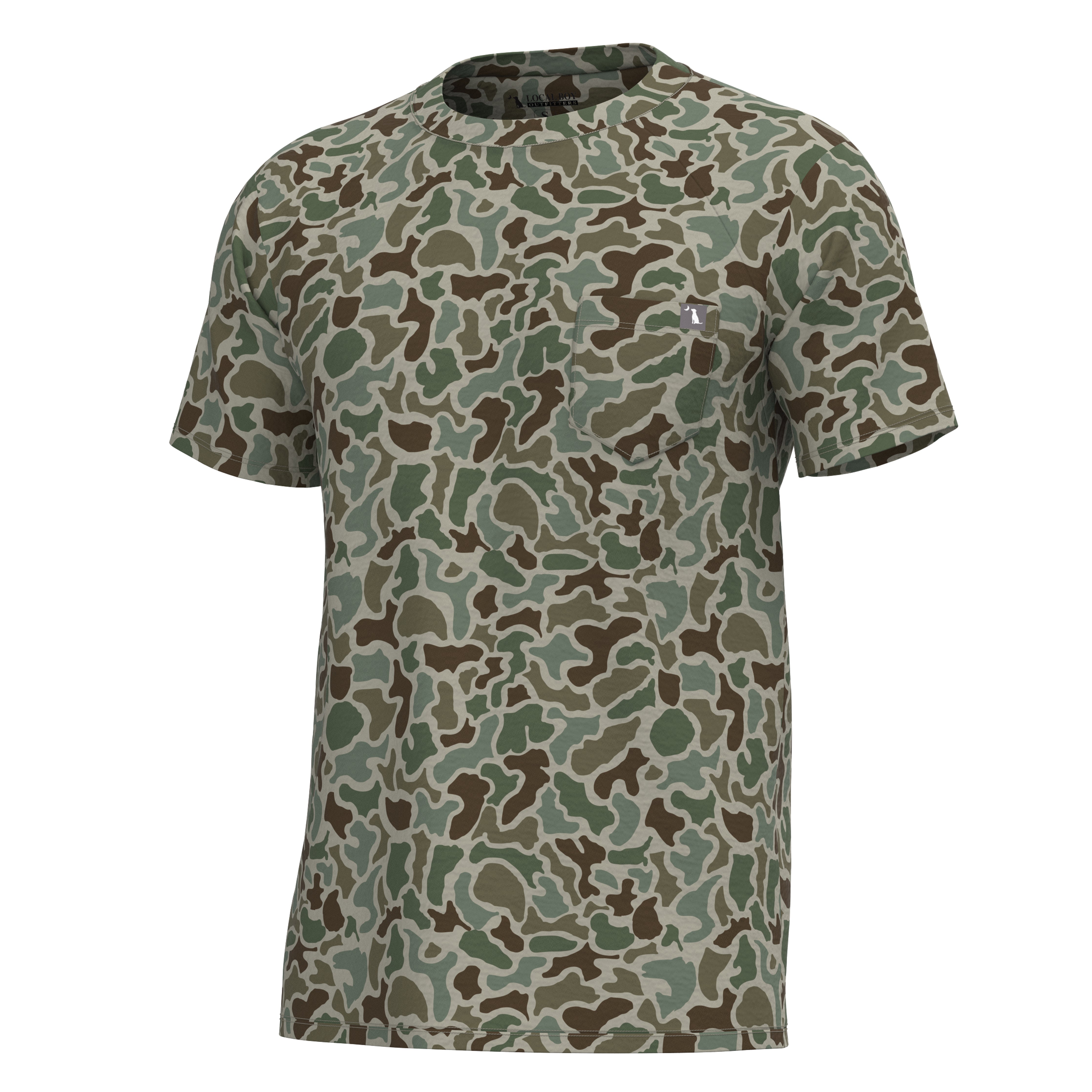 S/S Heather Blend Crew - Localflage Forest Camo