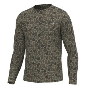 Long Sleeve Heather Performance Shirt - Brush Camo