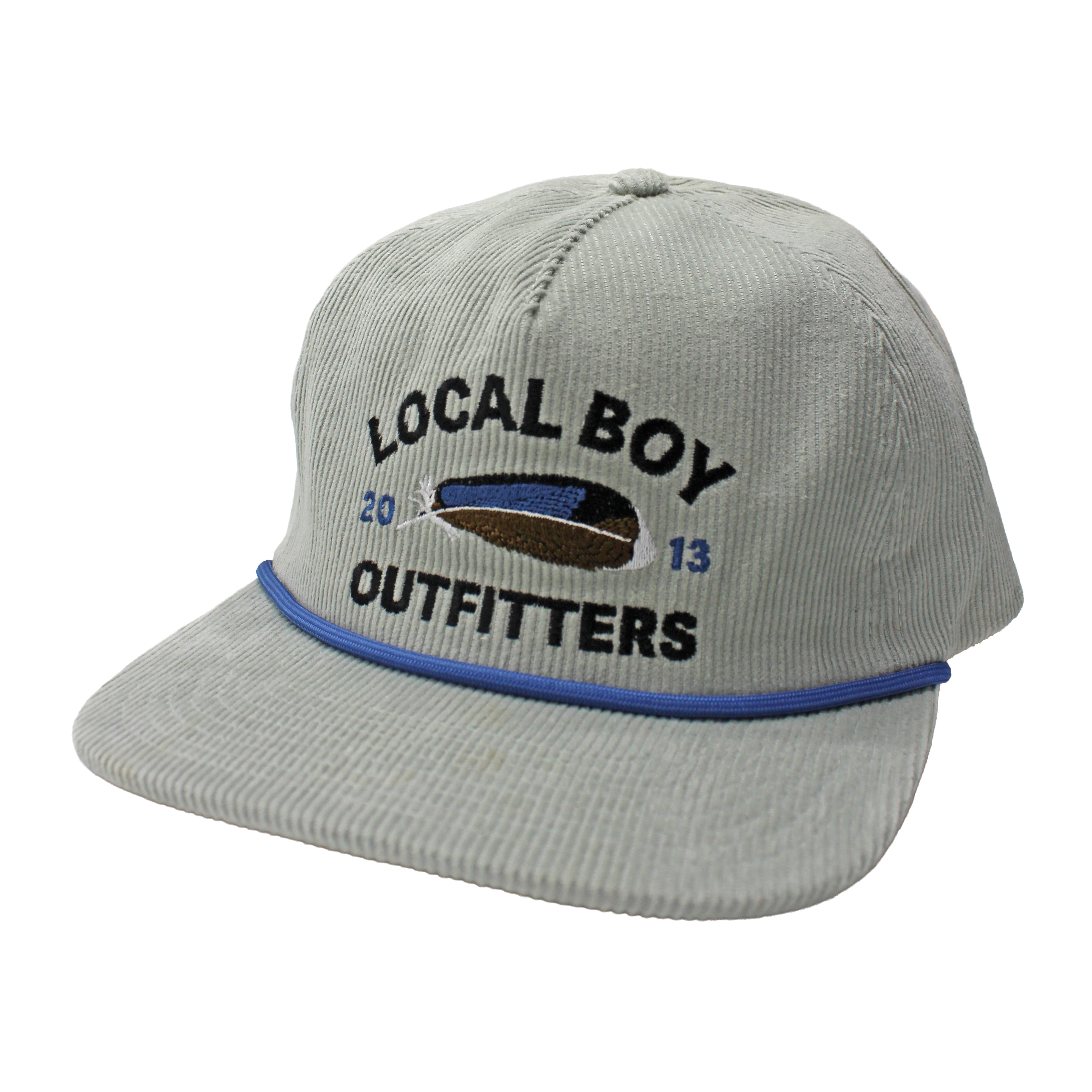 Feather Arch Corduroy Hat - Mist Grey