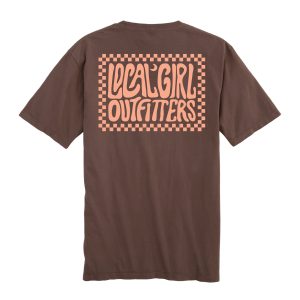 LG Youth Checkered Charm SS Tee - Espresso