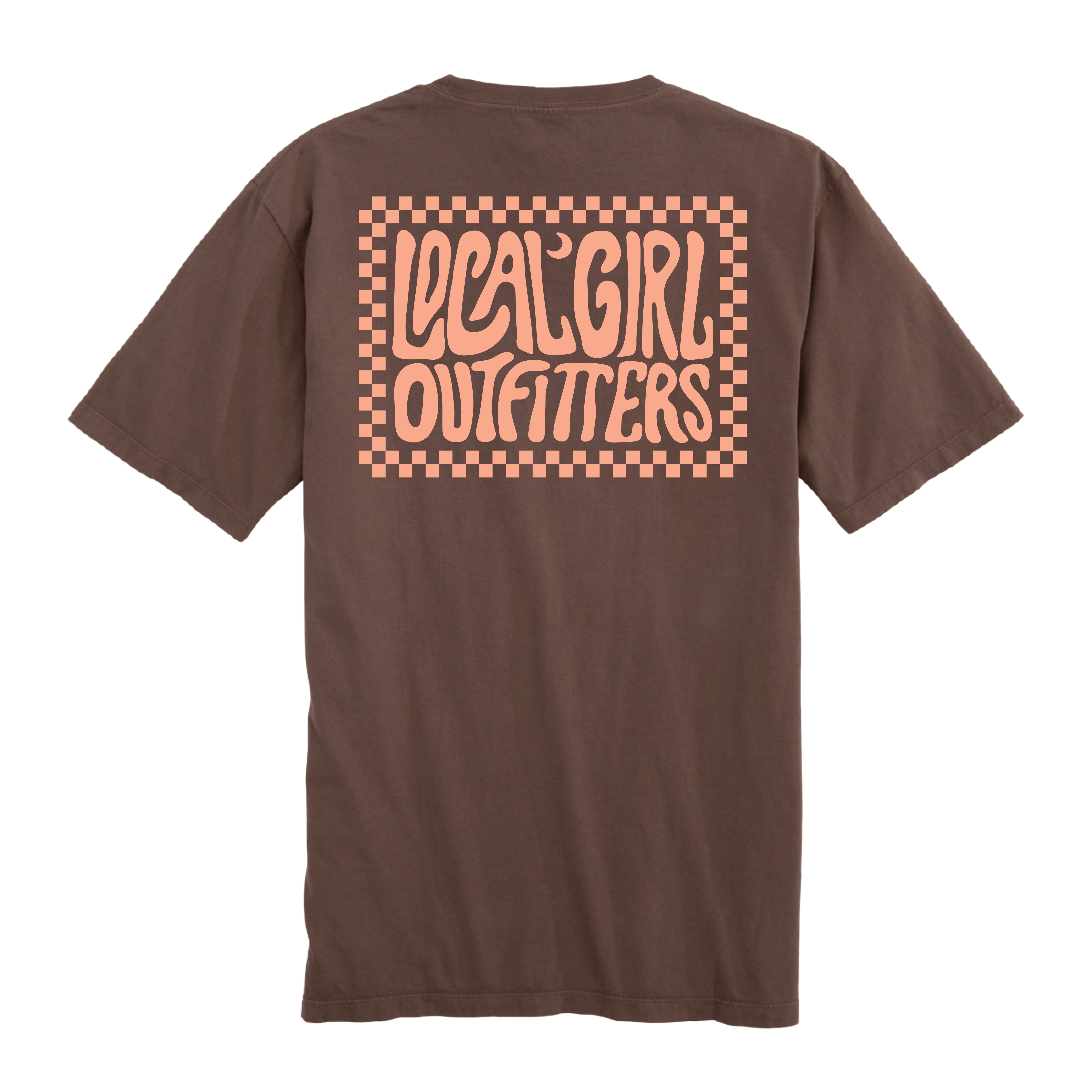 LG Youth Checkered Charm SS Tee - Espresso