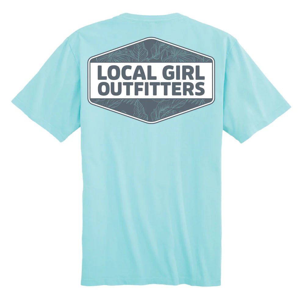 LG Blue Tropics Diamond Crest SS Tee - Aqua