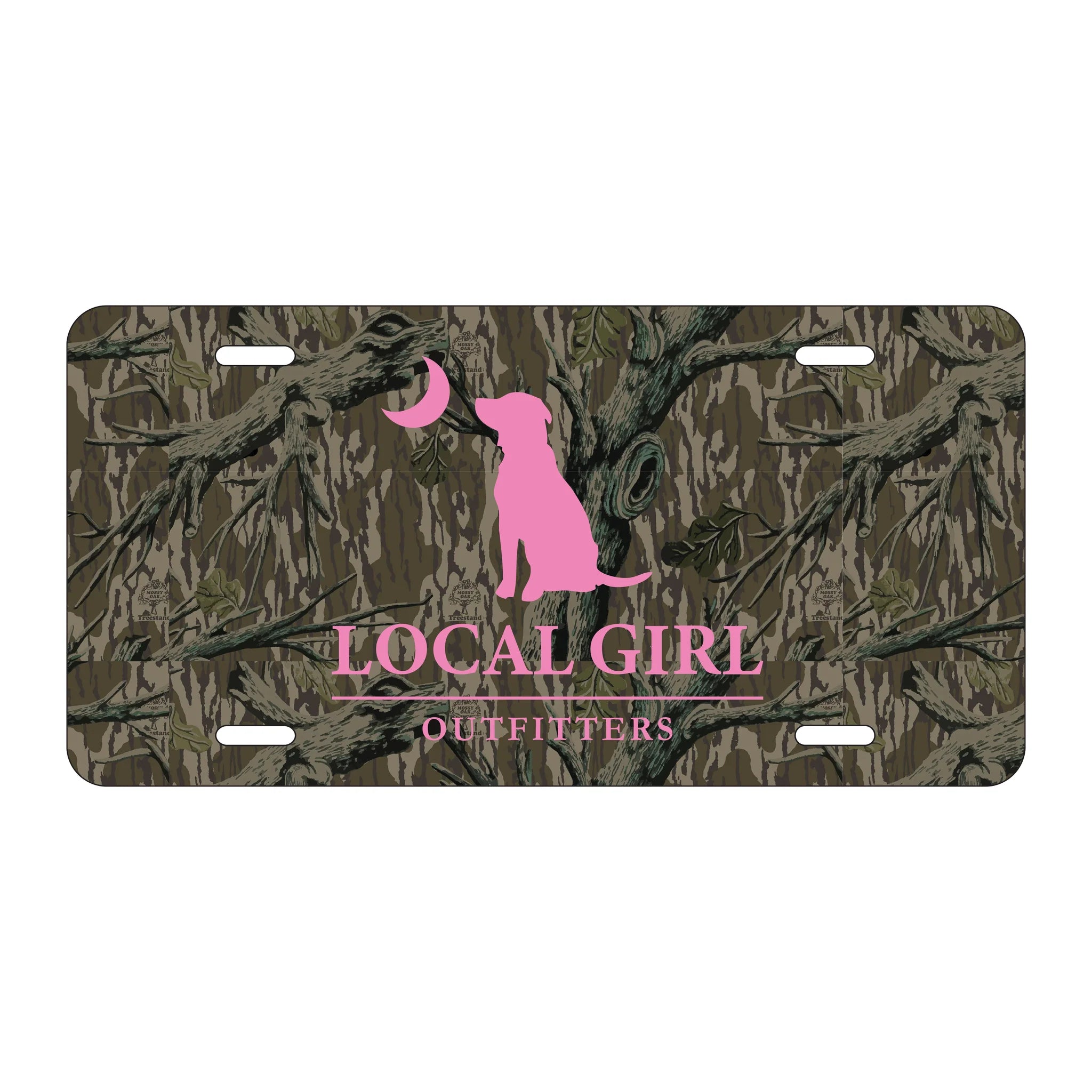LG Treestand Dog & Moon License Plate