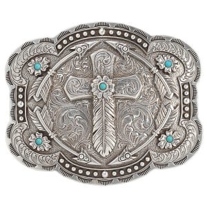 Ladies Feather Cross Arrows Buckle