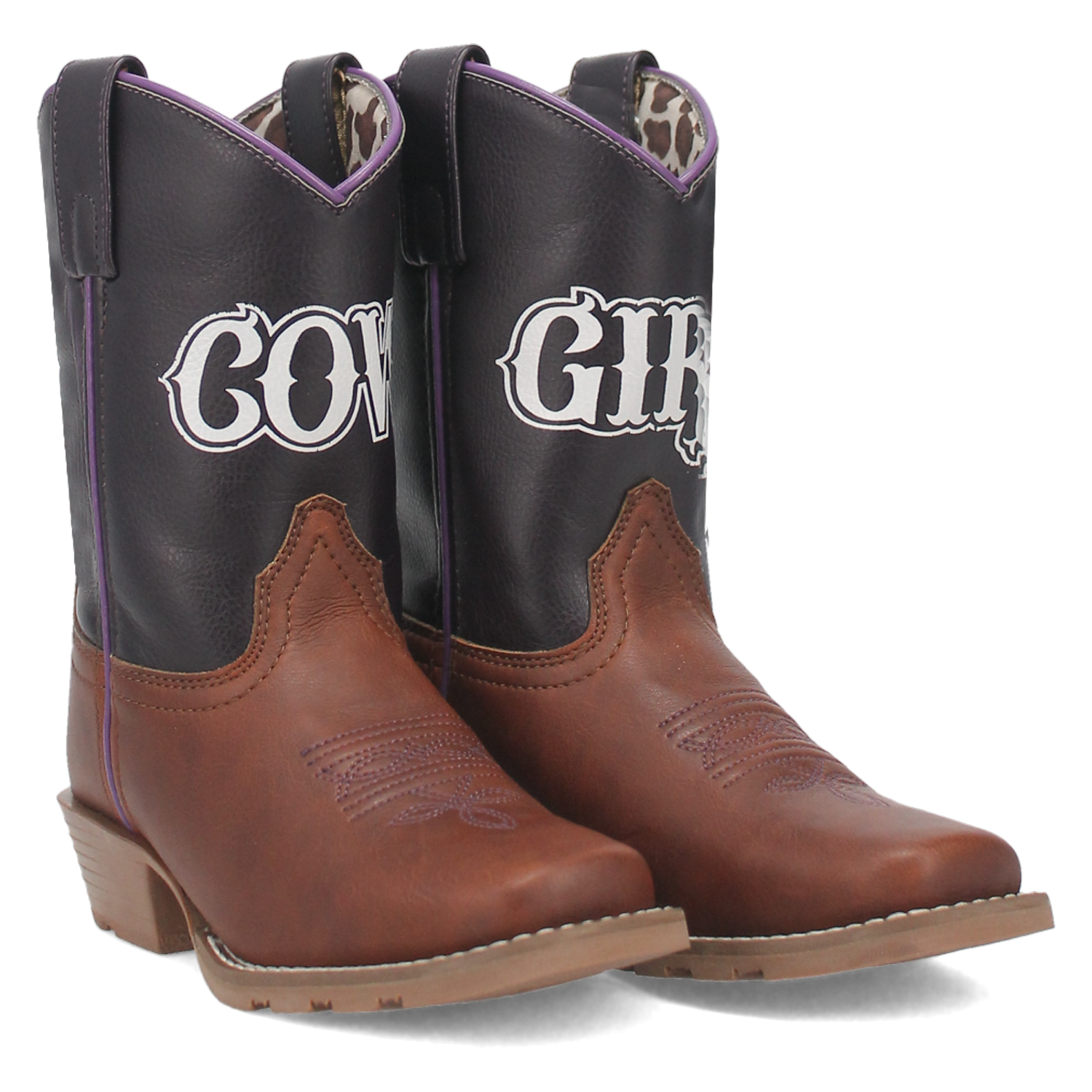 Little Cowgirl Western Boot - Rust/Purple