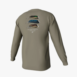 Duck Feather Trio Long Sleeve Pocket Tee - Laurel Oak