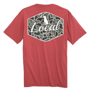 Dog & Moon Camo Badge SS Tee - Brick
