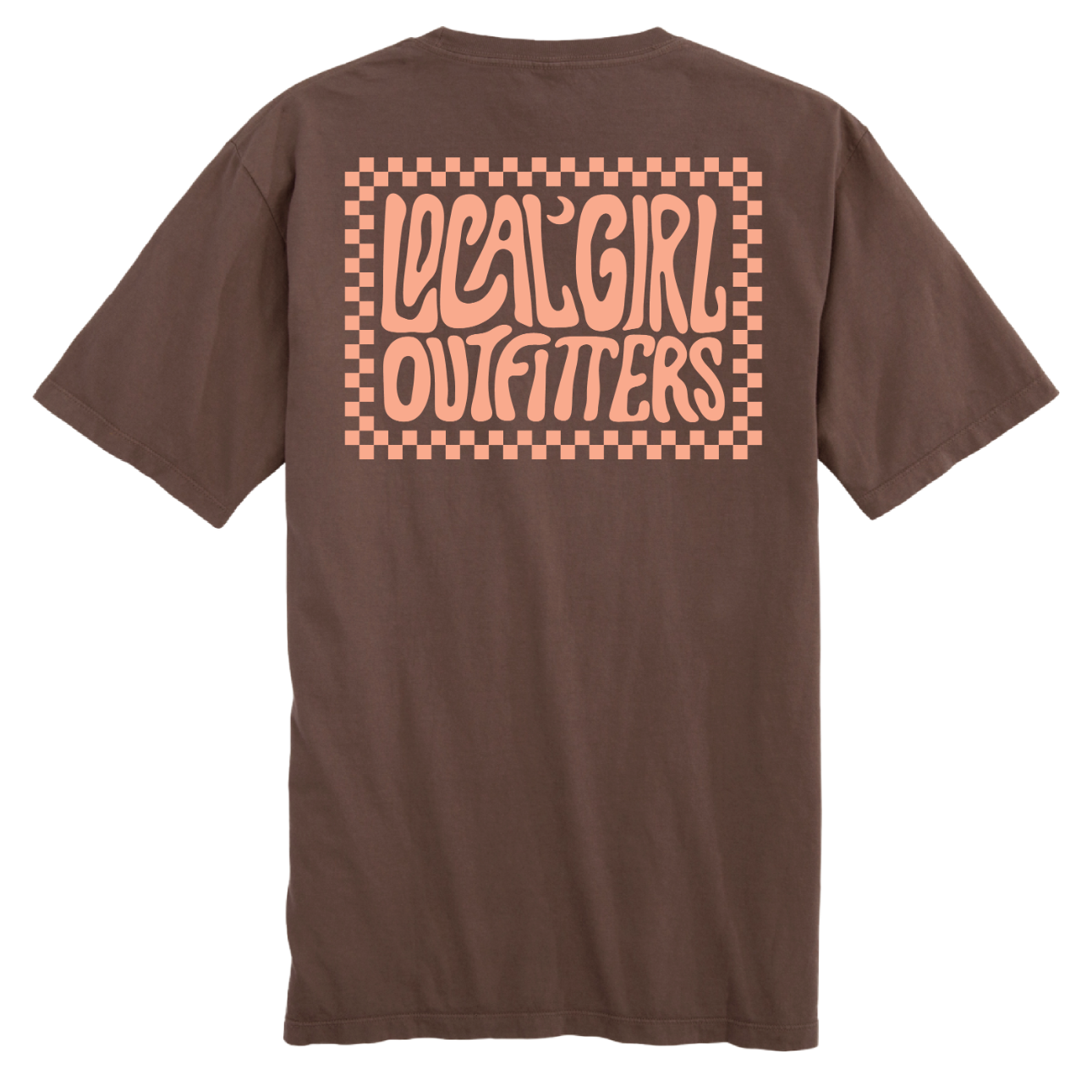 LG Checkered Charm SS Tee - Espresso