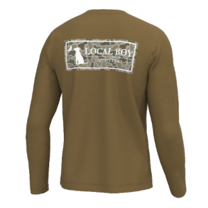 Graphic L/S Heather Blend Crew - Sand Dog and Moon Plate - Copper