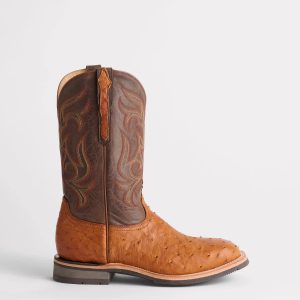 Rowdy Ostrich Barn Boot - Cognac