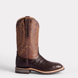 Rowdy Ostrich Barn Boot - Antique Chocolate
