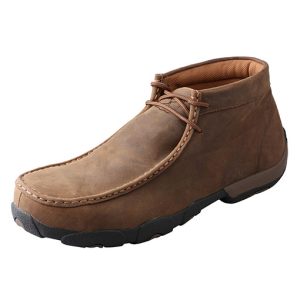 Men’s Work Steel Toe Chukka Driving Moc Distressed Saddle