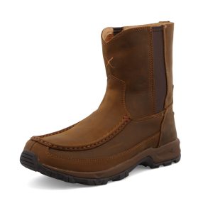8" Pull On Hiker Boot Distressed Saddle & Saddle