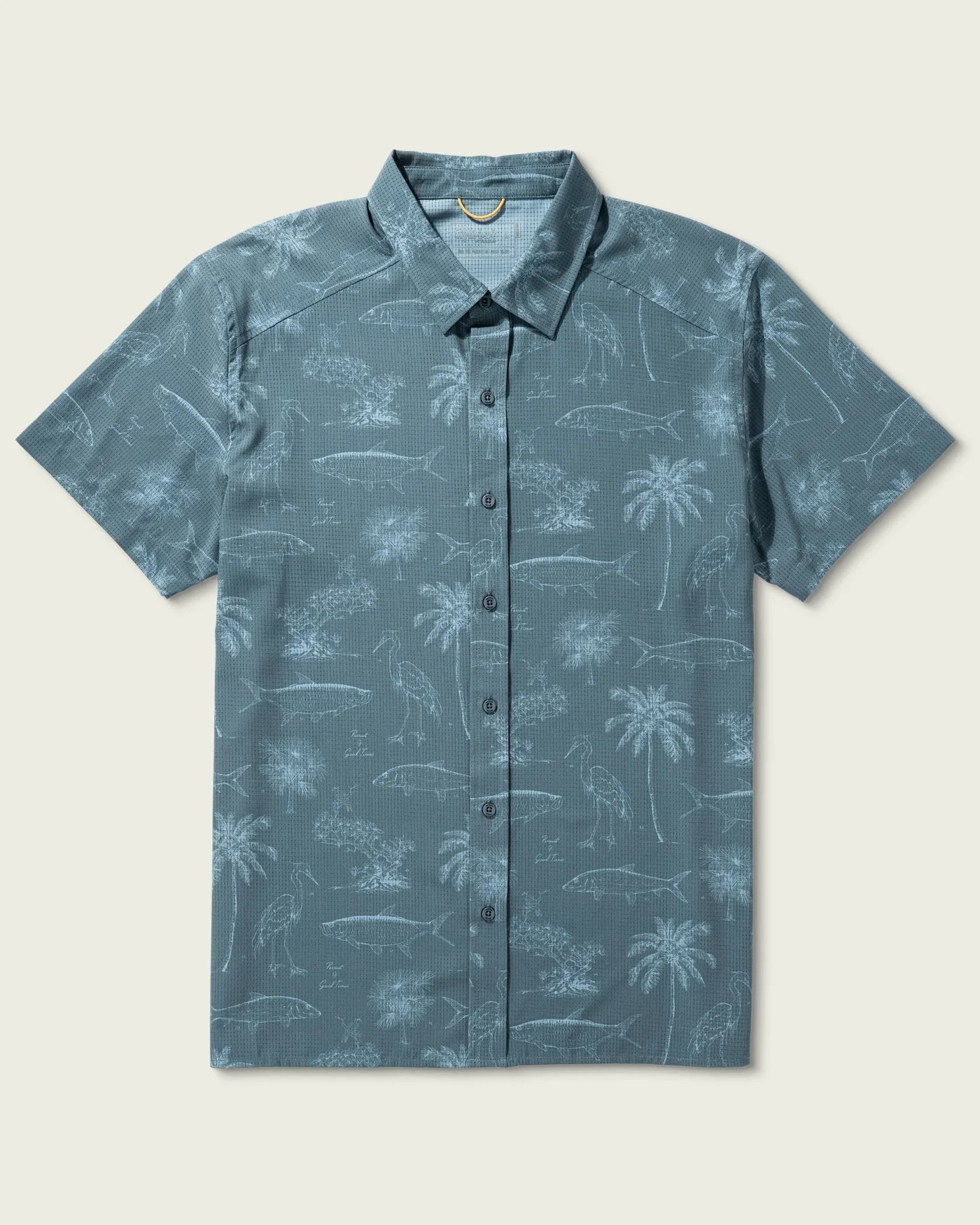 BreezeWeave Shortsleeve Button Up - Goblin Blue