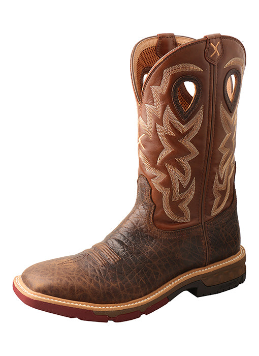 Men’s 12″ Western Work Boot with CellStretch® – WP Smokey Chocolate & Spice