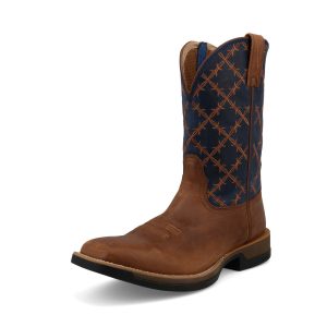 Men's 11" Tech X Western Boot - Saddle/True Blue