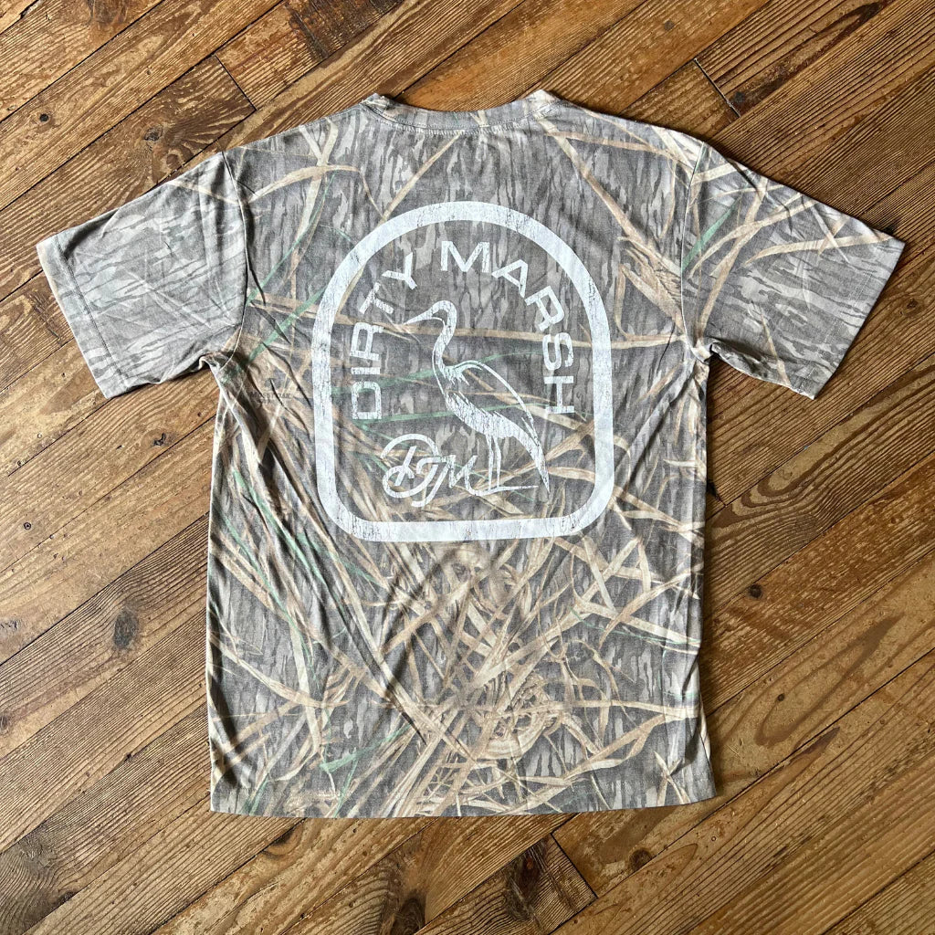 Backshore Logo Tee | Mossy Oak® Shadow Grass Camo (Washed Out Series)