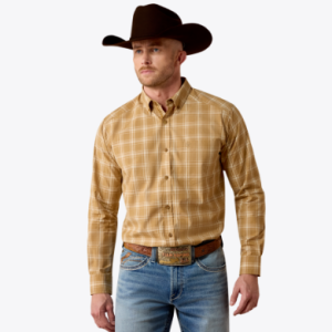 Pro Series Jarrett Classic Fit Shirt - BISTRE GOLD MEDIUM PLAID