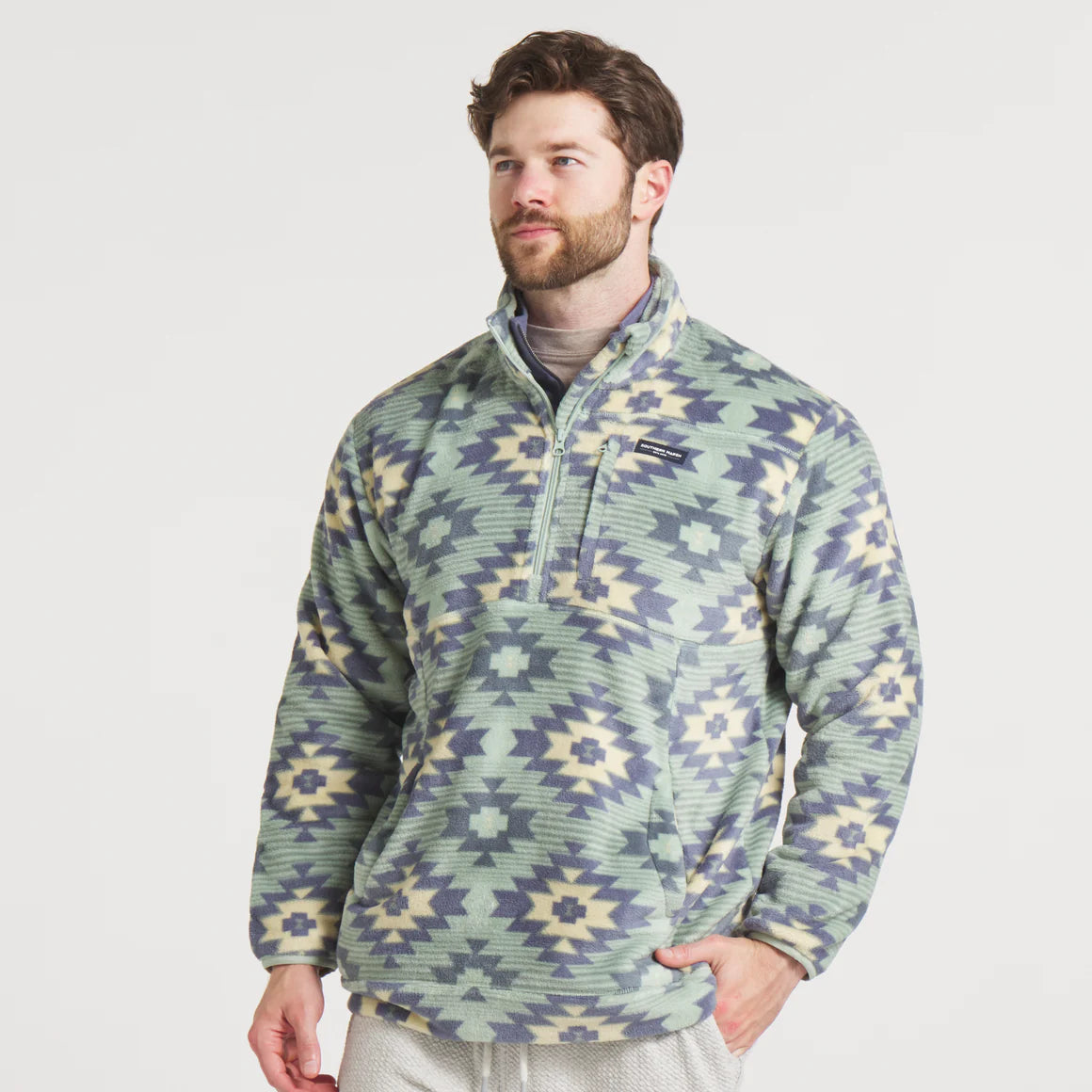 Cappadocia Printed Fleece - Slate/Sage