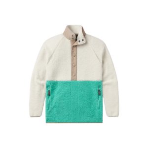 Beckett Snap Fleece - Oatmeal/Teal