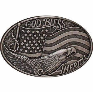 Nocona Oval God Bless America Buckle