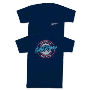 USA Neon Circle Logo Tee - Navy