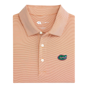 Florida Gator Head Hairline Stripe Performance Polo - Orange