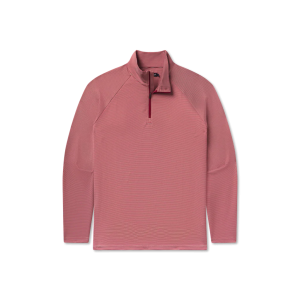 Southampton Performance Quarter Zip - Stripes - Maroon & Gray