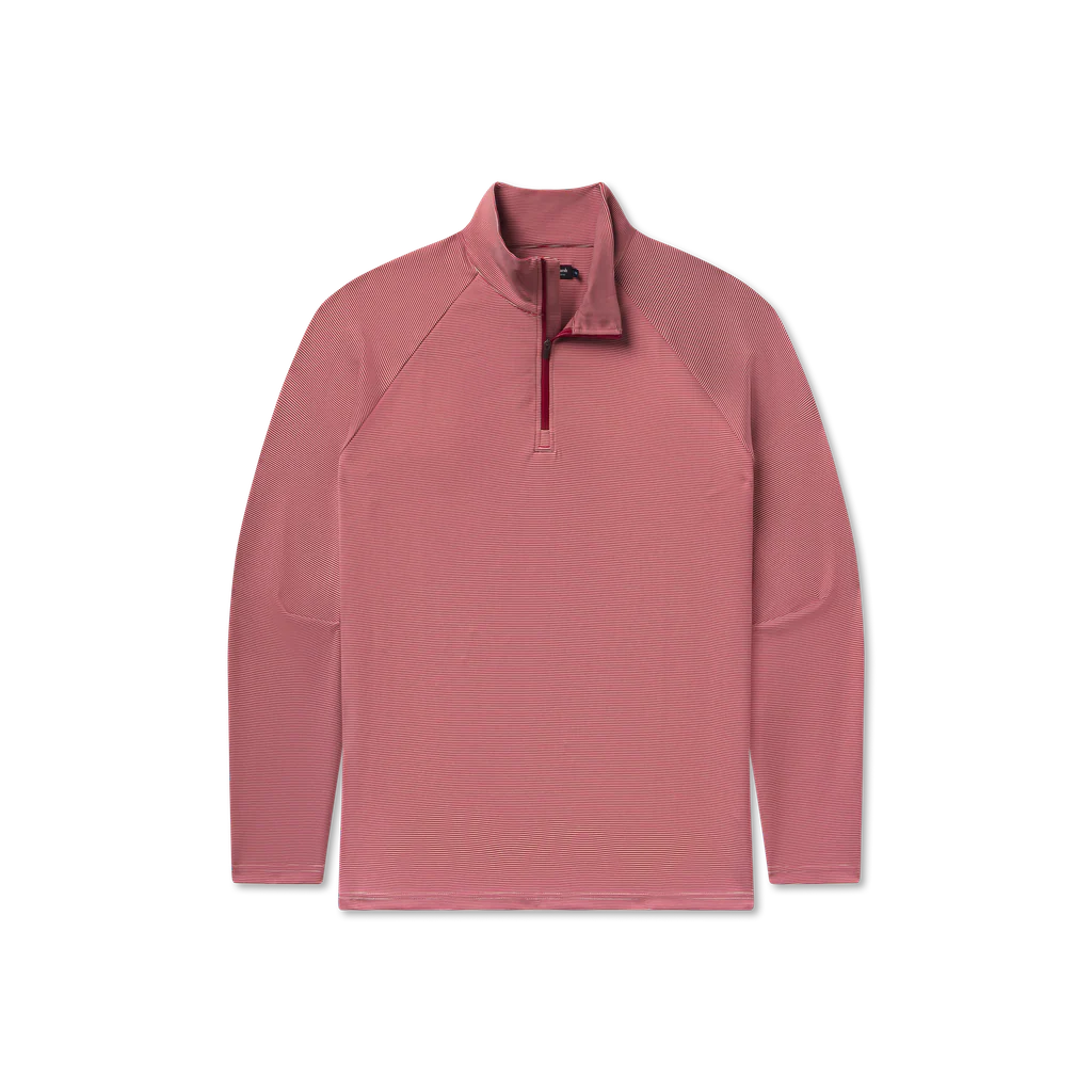 Southampton Performance Quarter Zip - Stripes - Maroon & Gray