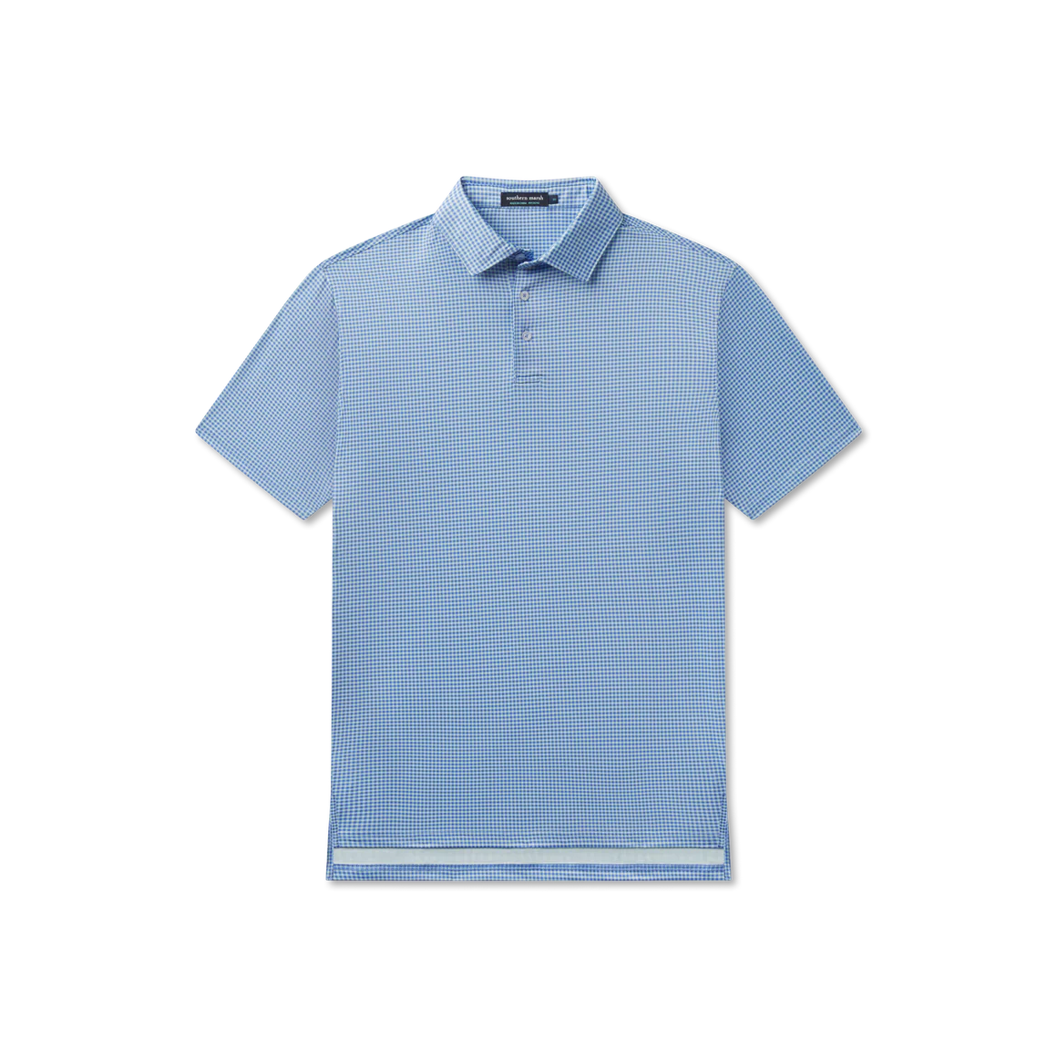 Walker Performance Polo - Slate & Mint Gingham - Image 3