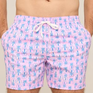 The Miami Mosaic Classic Lined Swim Trunk - Pink