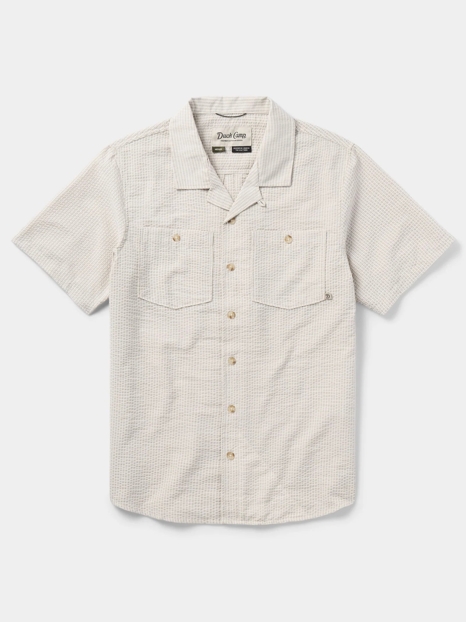 M's Coastal Seersucker Shirt Short Sleeve - Birch
