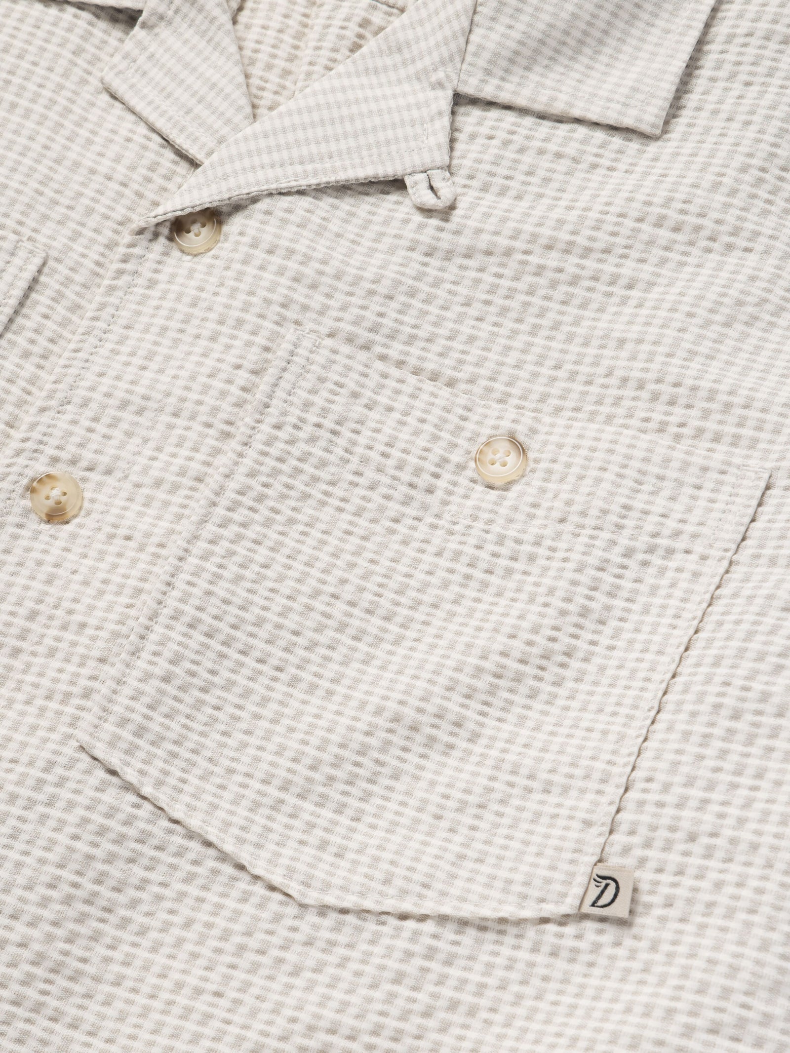 M's Coastal Seersucker Shirt Short Sleeve - Birch - Image 3
