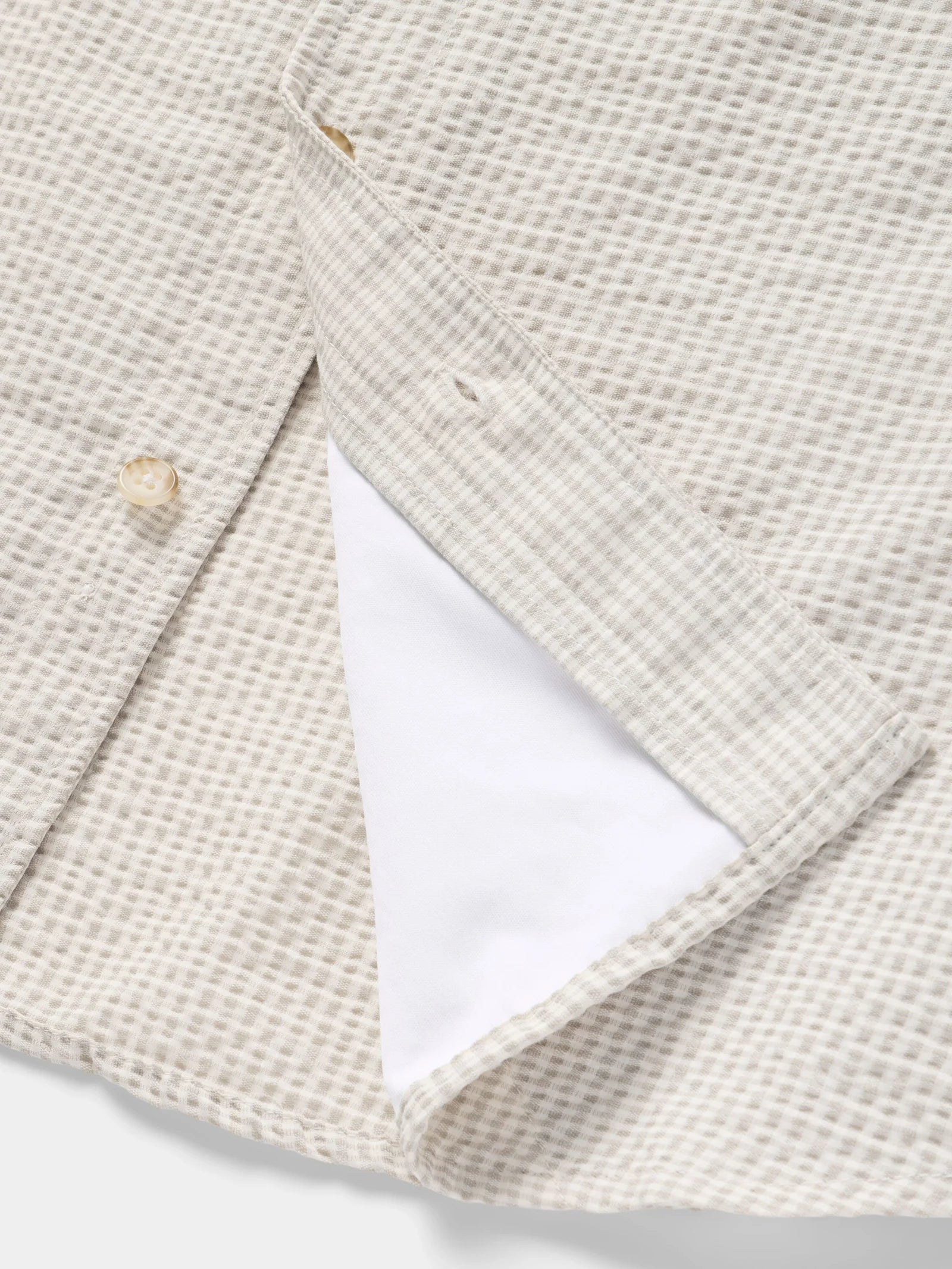 M's Coastal Seersucker Shirt Short Sleeve - Birch - Image 4