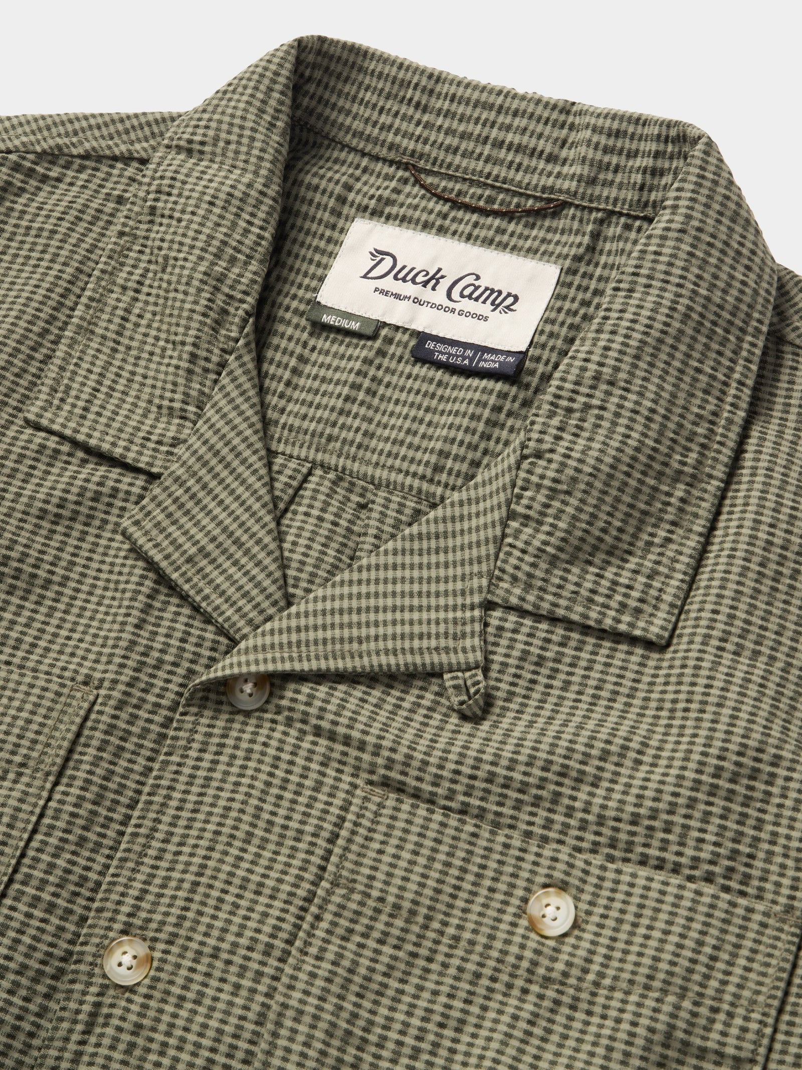 M's Coastal Seersucker Shirt Short Sleeve - Moss - Image 2