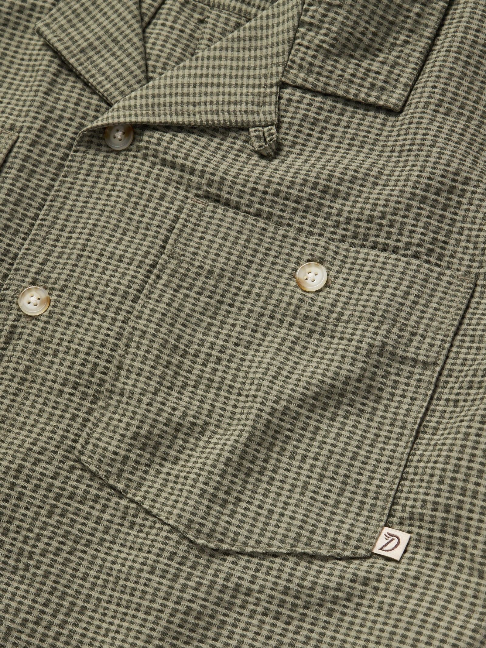 M's Coastal Seersucker Shirt Short Sleeve - Moss - Image 3