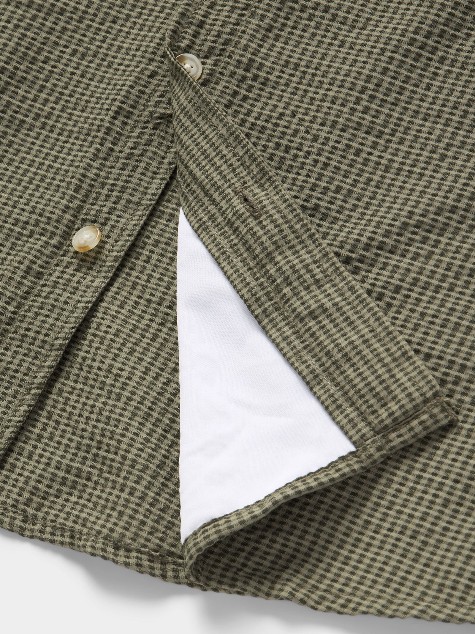 M's Coastal Seersucker Shirt Short Sleeve - Moss - Image 4