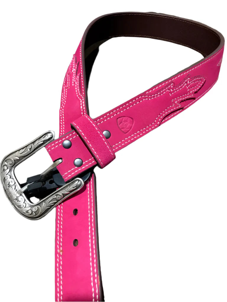 Ariat Casnova Western Boot Stitch Ladies Belt - Hot Pink