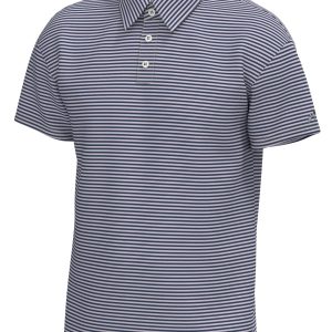 Youth Morgan Stripe Performance Polo - Deep Water/Jelly Stain
