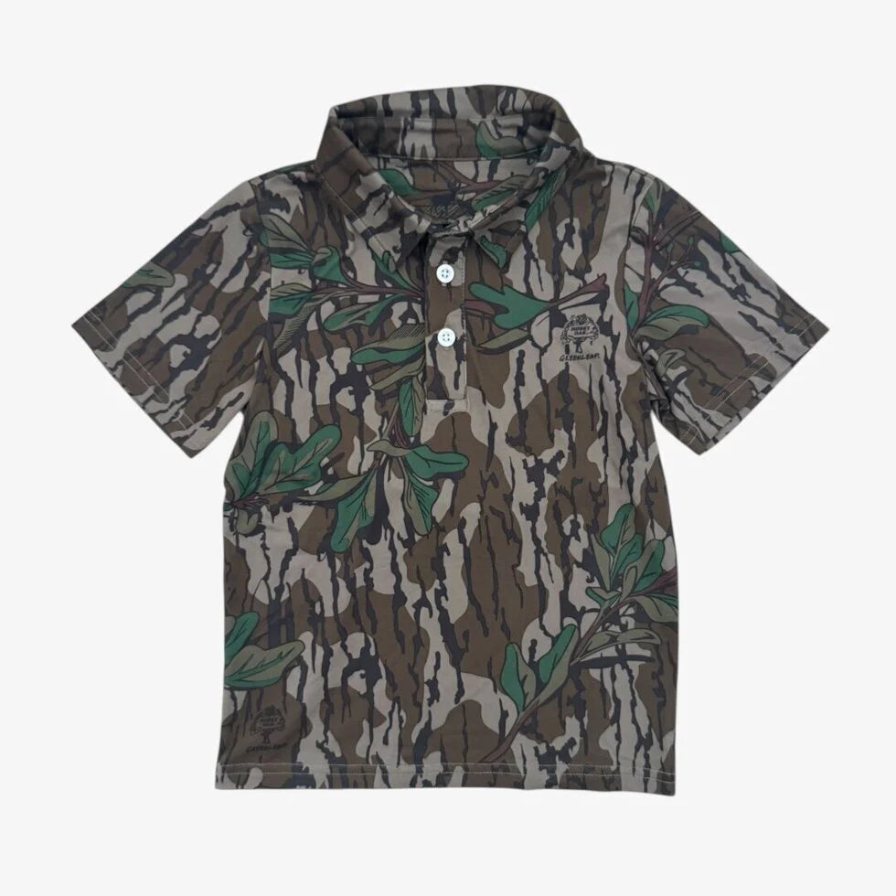 Youth CoolShade™ Scottie Polo UPF 50+ - Mossy Oak® Greenleaf